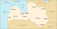 ラトビアの地図