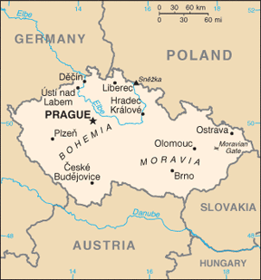 チェコの地図