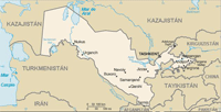 ウズベキスタンの地図